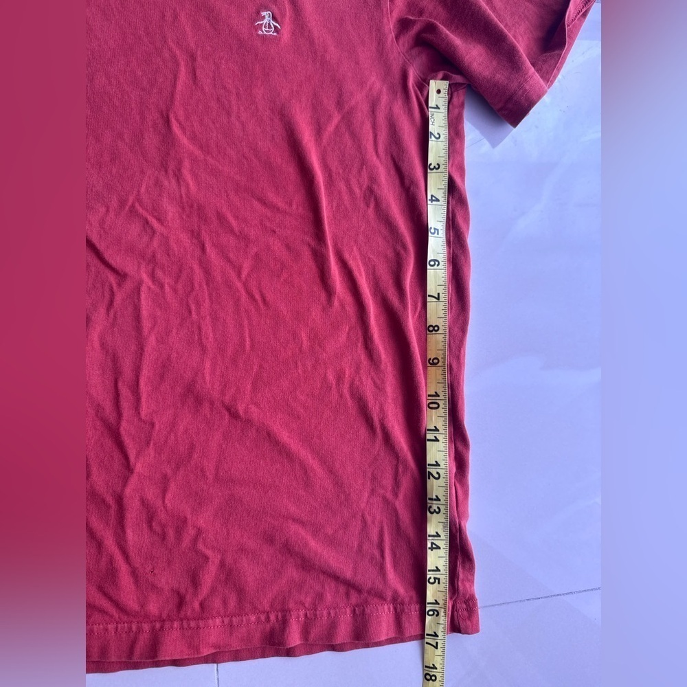 An Original Penguin T Shirt Mens Large Maroon Stretch Casual Short Sleeve M - Picture 8 of 14